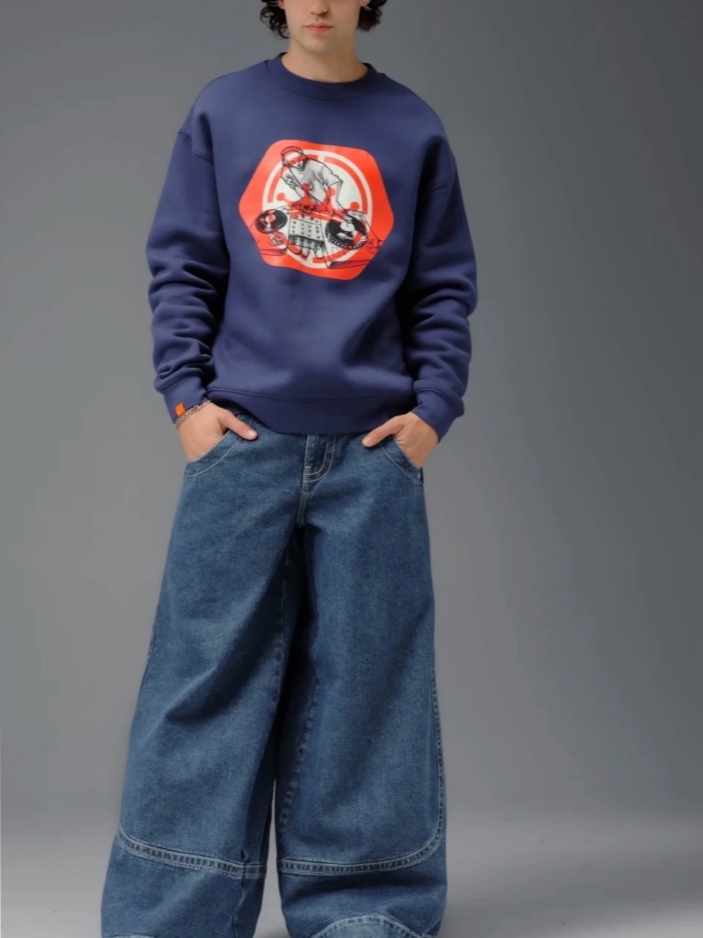 Jnco kangaroos Wide-Leg Denim Bottoms in Blue 30/30